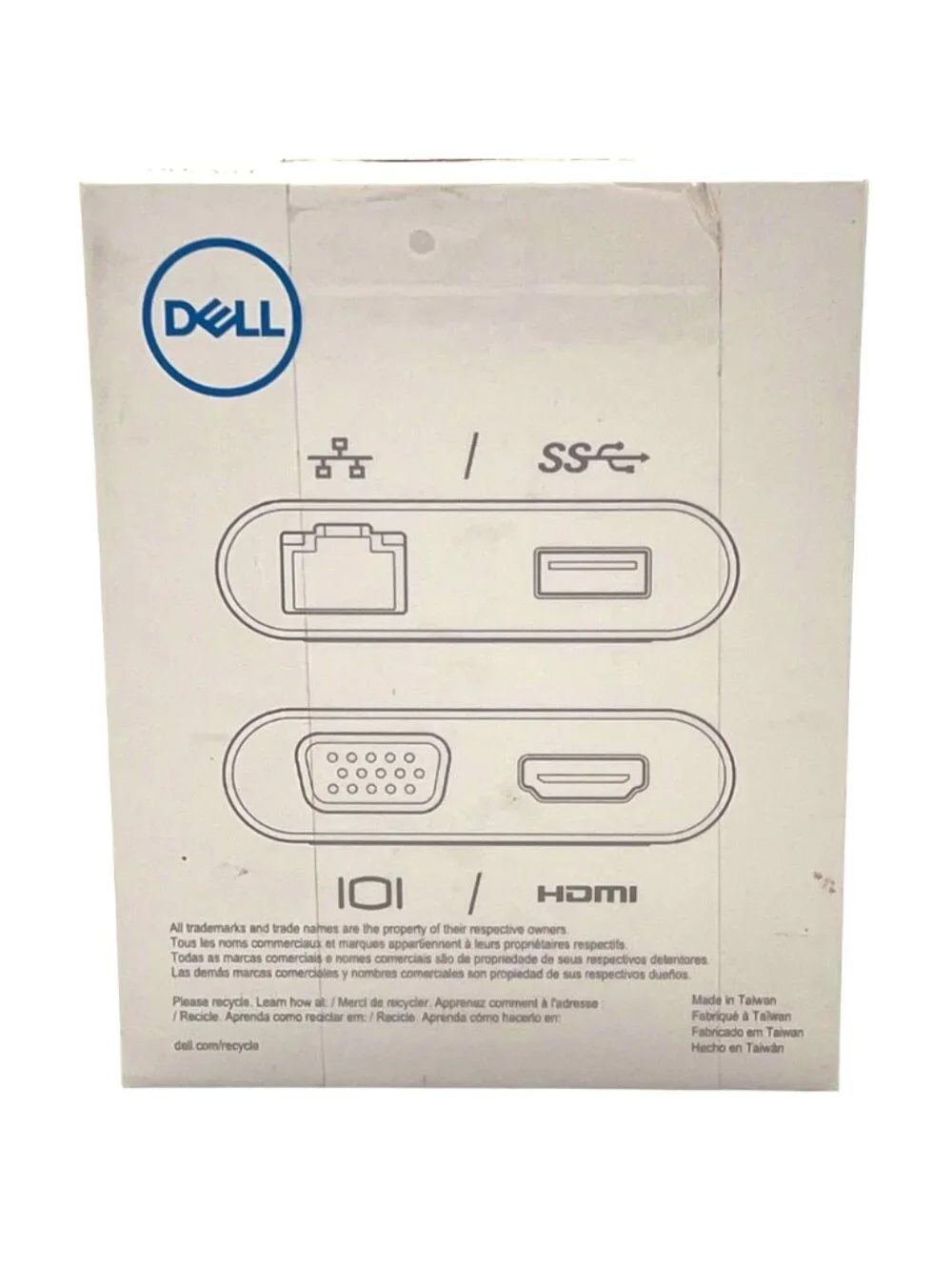 Dell USB-C Adapter DA200 With HDMI VGA Ethernet & USB Ports For Laptops Compact